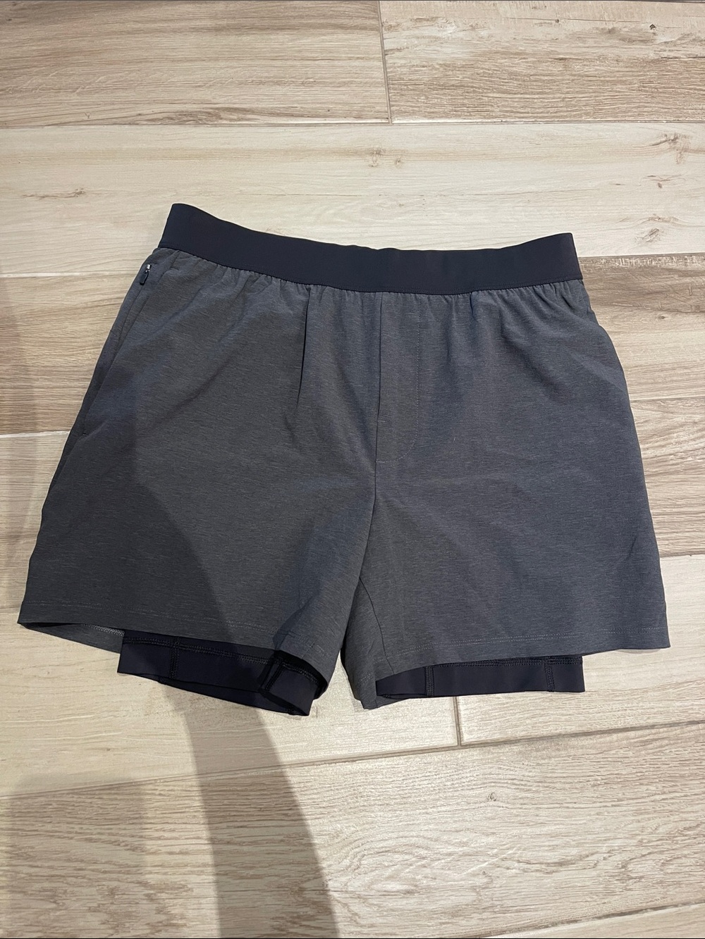 Men's Athletic Double-Layer Gray Shorts